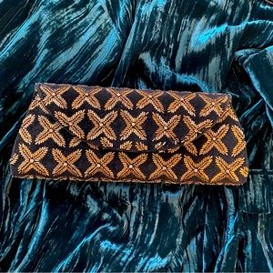 ROBERTA FREYMANN Black Velvet Beaded Clutch